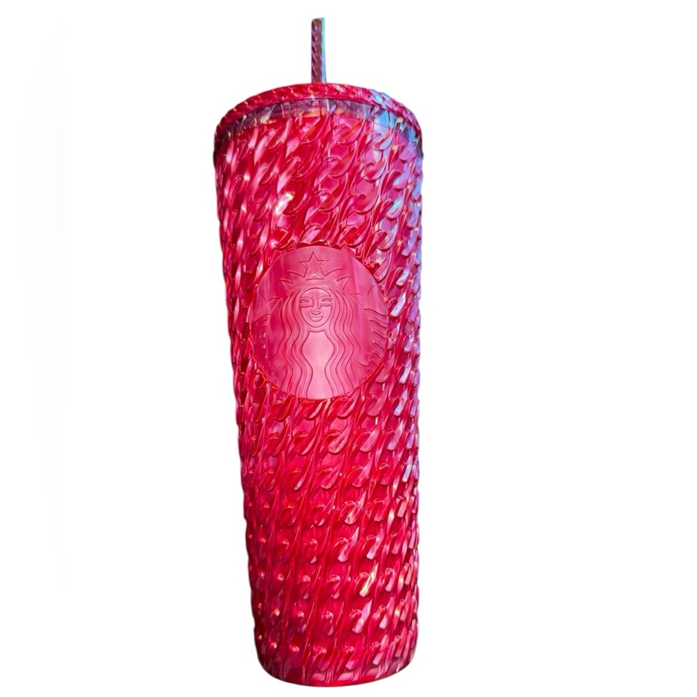 Starbucks Pink Faceted Tumbler with Straw 24oz